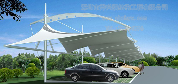 膜結(jié)構(gòu)車棚效果圖能看得出效果嗎？